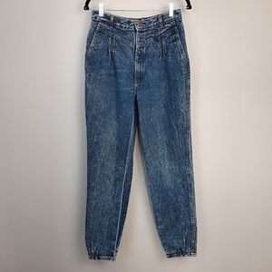 Vintage TALL Sunset Blues Acid Wash Ultra High Rise Mom Jeans size 13